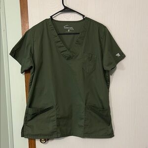 Butter Soft Women's Olive Short Sleeve V-Neck Scrub Top Size Large